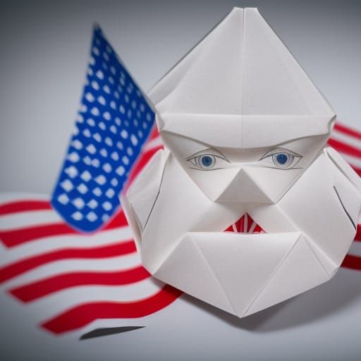 Origami Papercraft Sculpture of Donald Trump