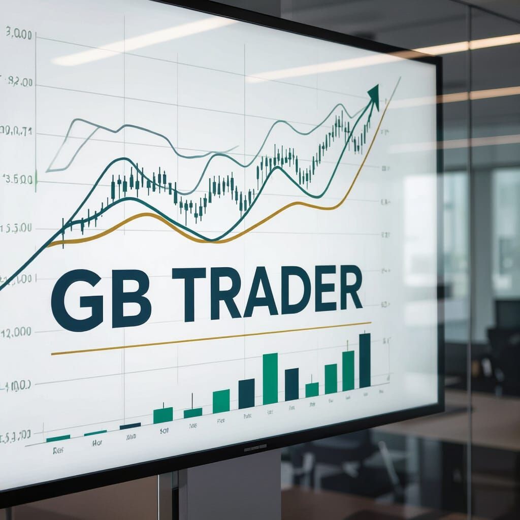 GB TRADER Logo Design for Financial Market Trading Room