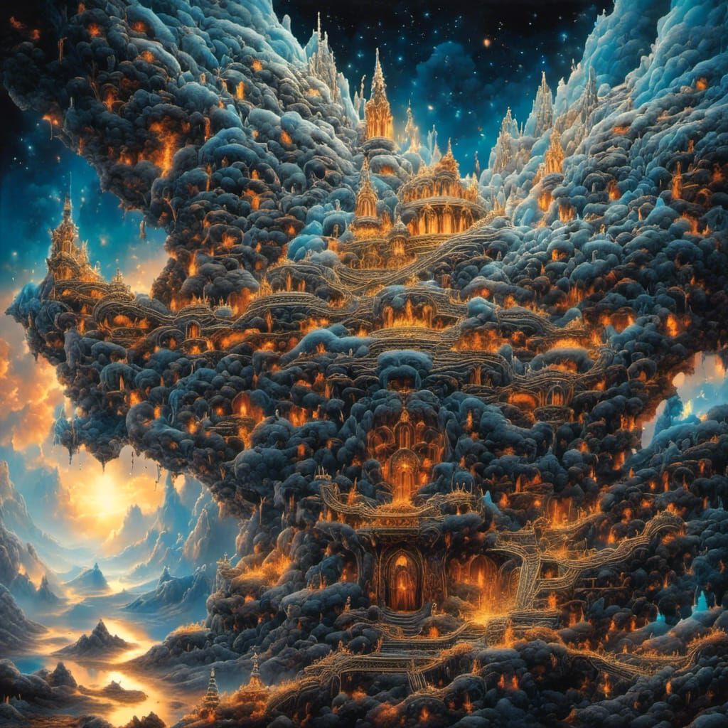 Jackson Pollock Fractal Splash Art in HDR