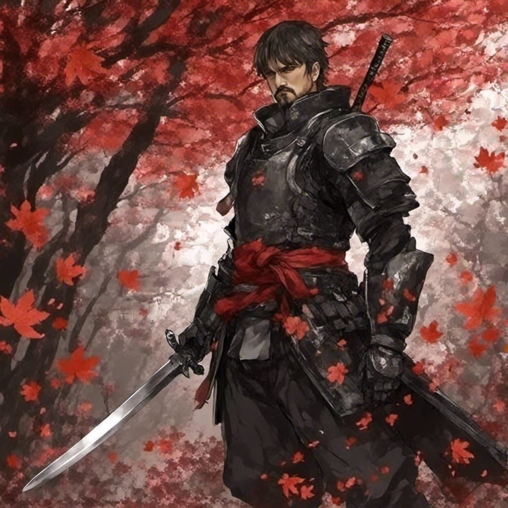 Samurai in Autumn Strife: Anime Key Visual