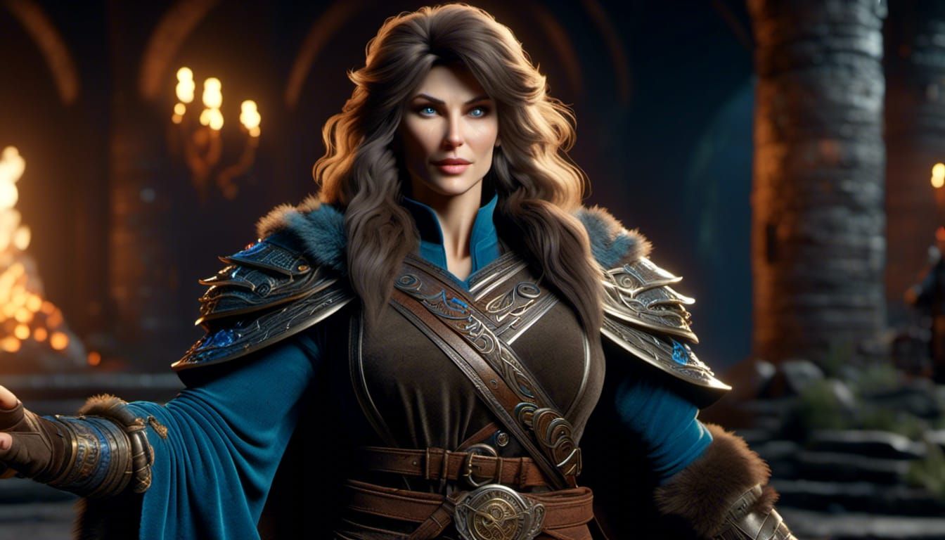 Dwarven Cleric Battles Undead Army in Hyperrealism