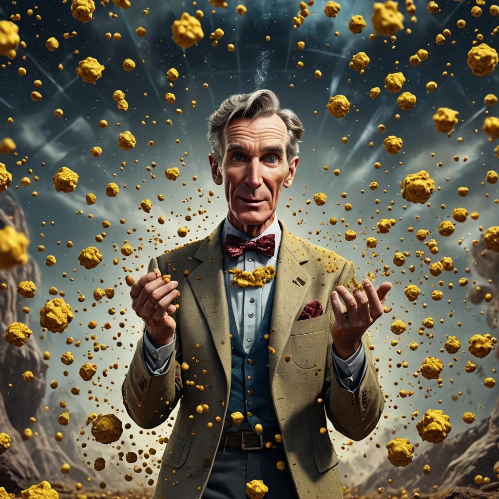 Bill Nye Juggling Mustard Seeds in Detailed Matte Painting