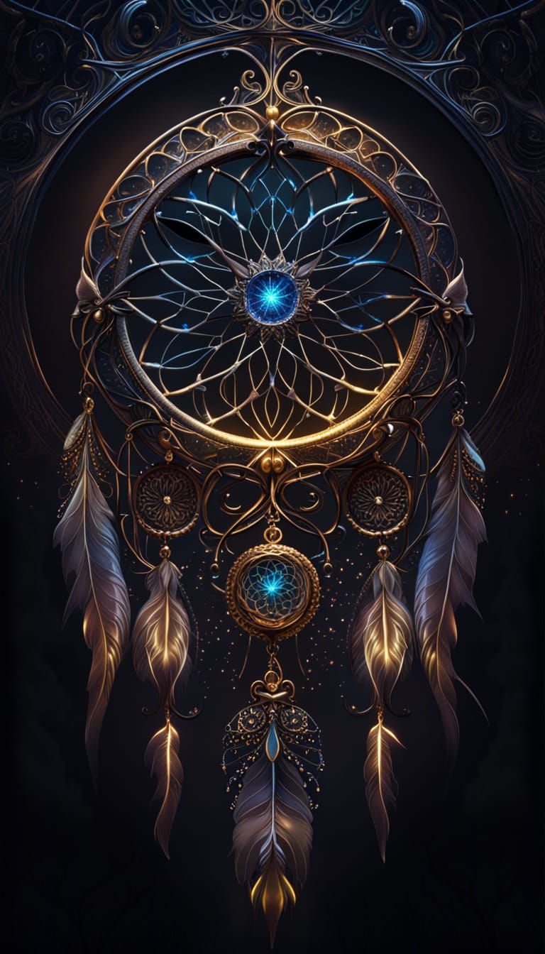 Dreamcatcher: Art Nouveau Light vs Dark Fantasy