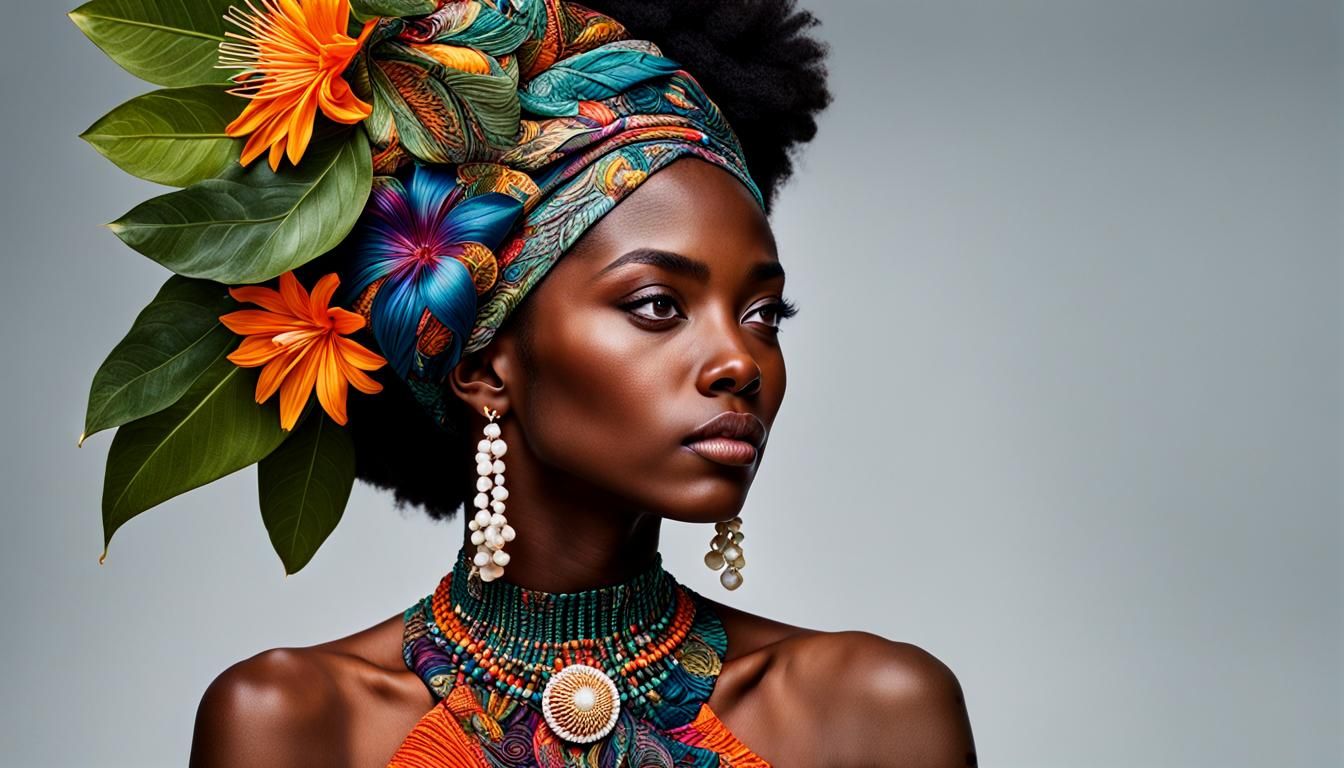 Intricate Portrait of a Woman with Maximalist Details