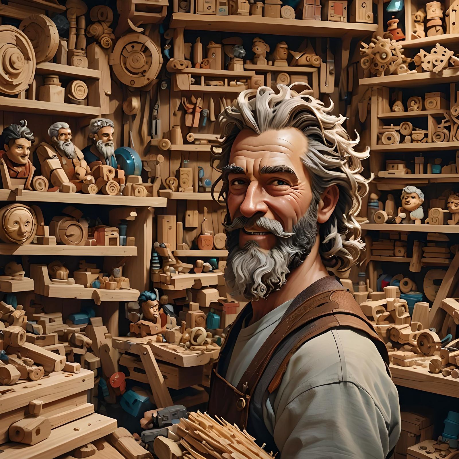 Zeus Crafts Wooden Toys: A Hyperrealistic 3D Render