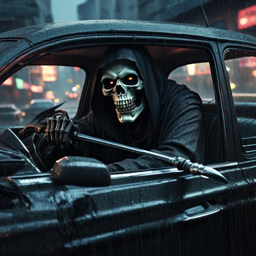 The Grim Reaper behind the wheel