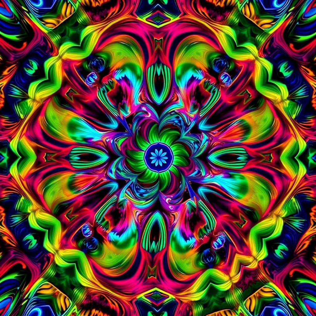 Vibrant Jewel Tone Kaleidoscope Art