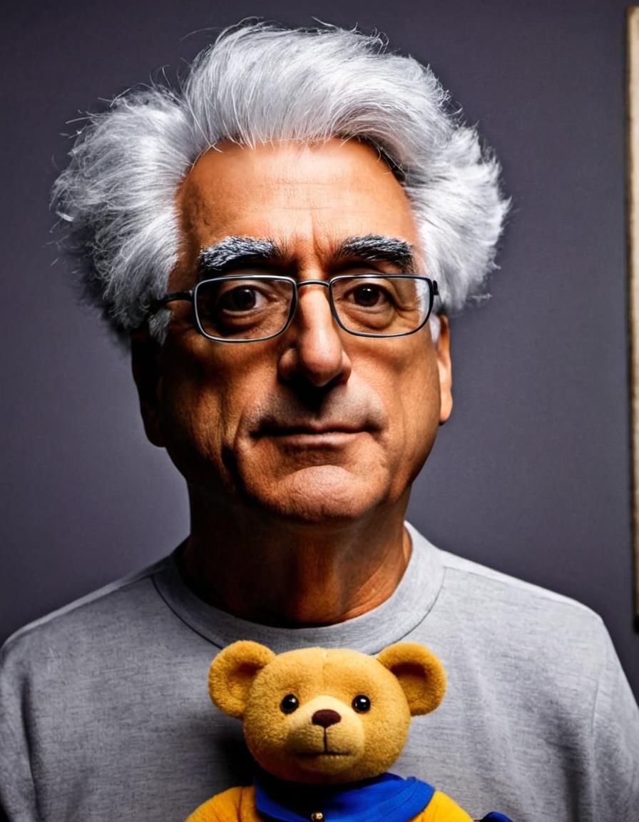 Surreal Teddy Bear Portrait with Crib