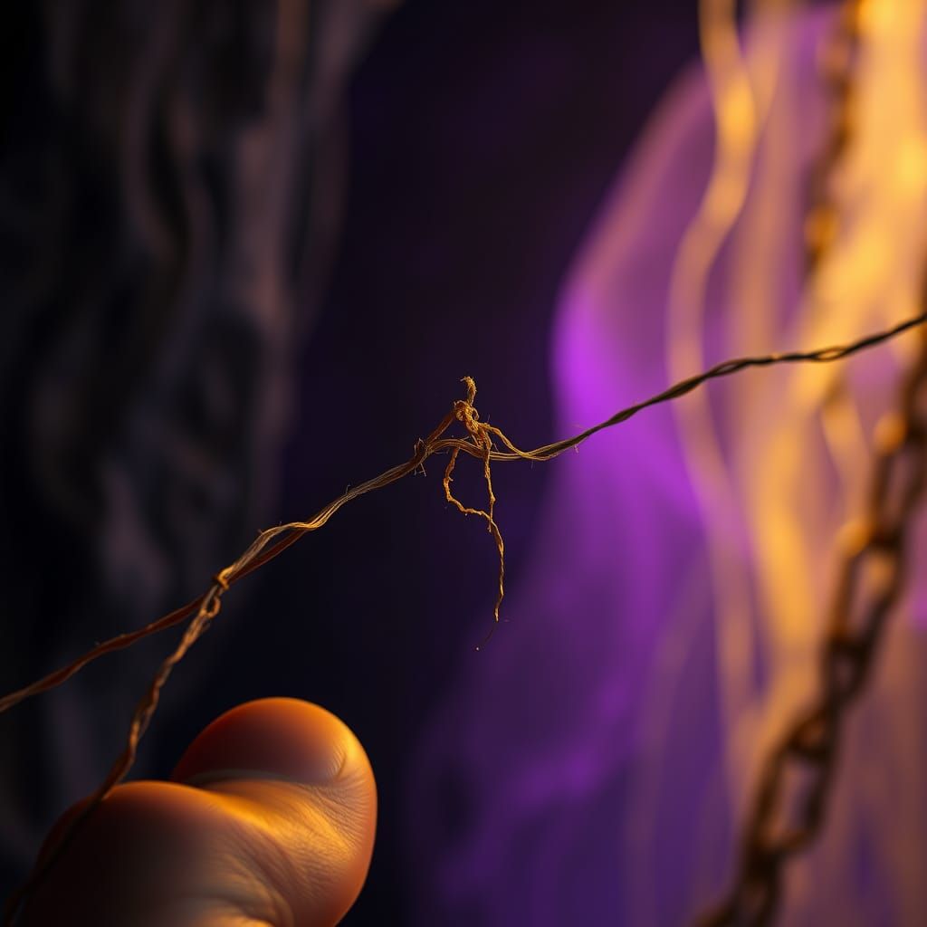 Fraying Thread in Dark Fantasy Art Nouveau Style