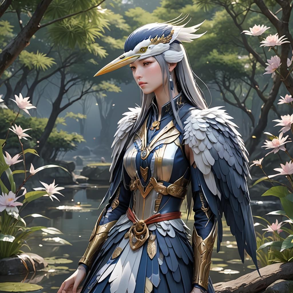 Heron Anime Character in 3D Art