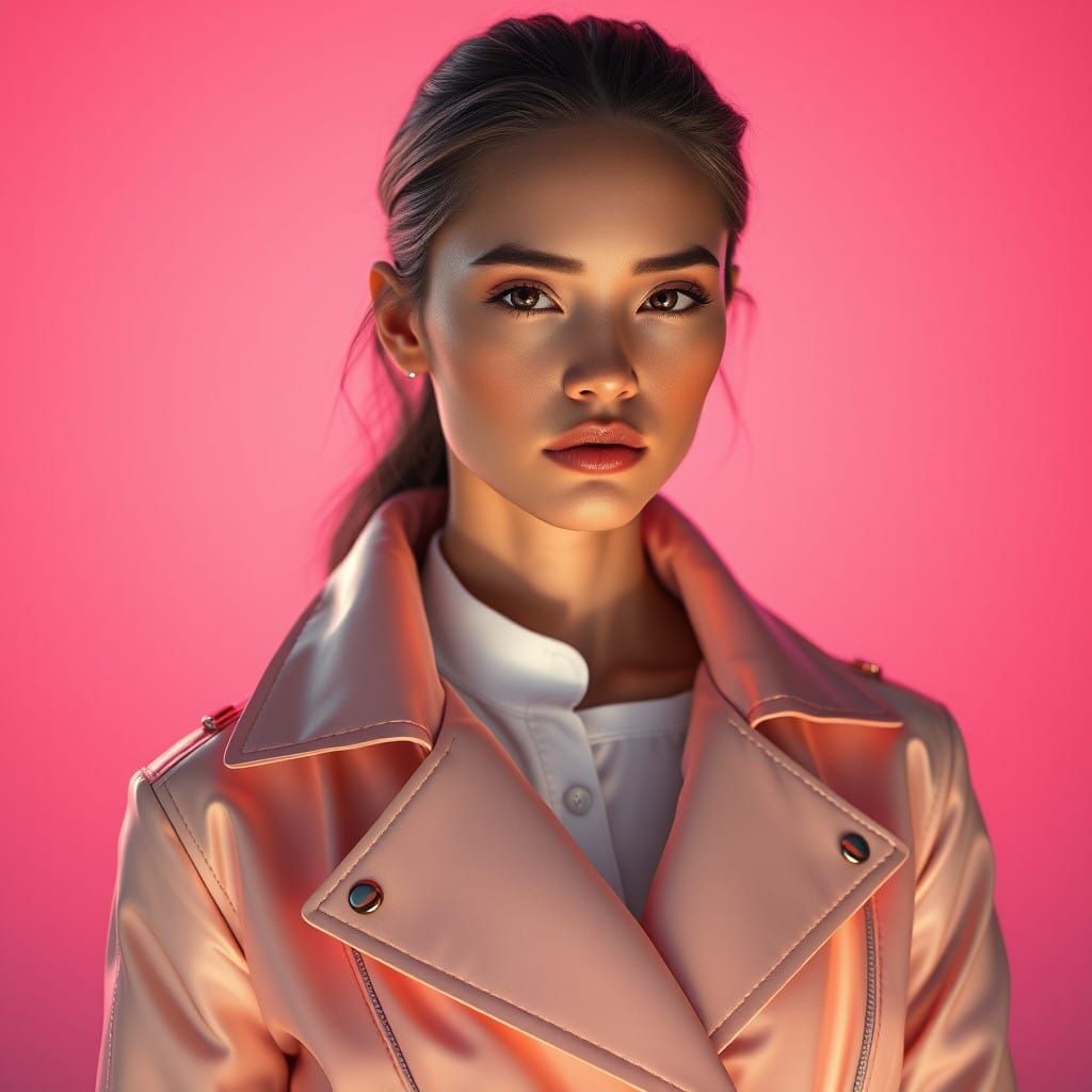 Ethereal High-Fashion Portrait in Futuristic, Fiber-Optic Co...