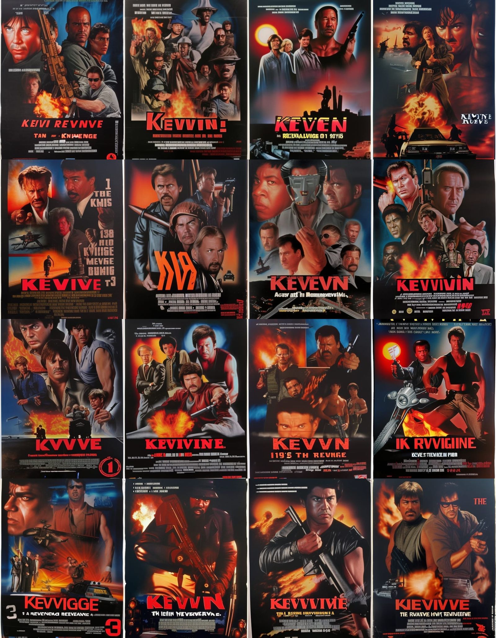 Retro Action Movie Poster: Kevin III Revenge