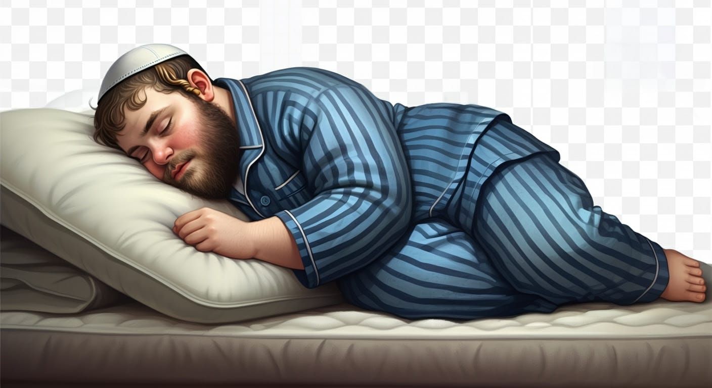 Young Hasidic Man in Relaxed Pose, Digital Illustration