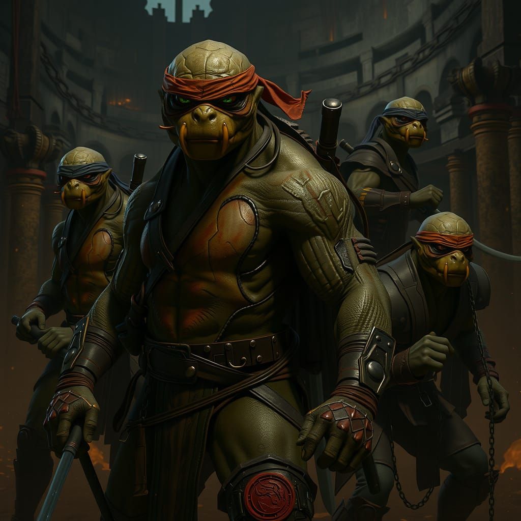 Reptilian Warriors Duel in Mortal Kombat Arena