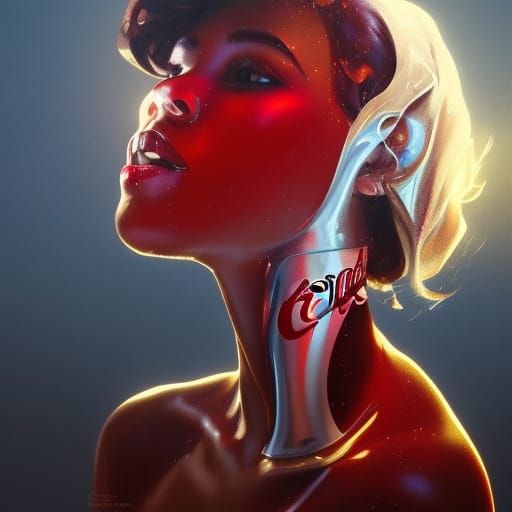 Coca Cola Portrait in Hyperdetailed Style