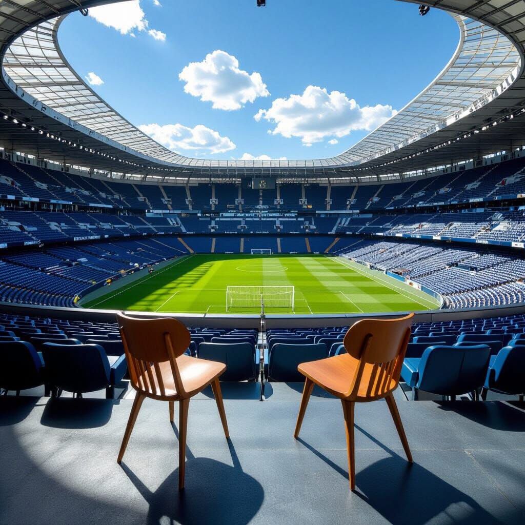 Fish-Eye View of Santiago Bernabéu Stadium from Upper Seats