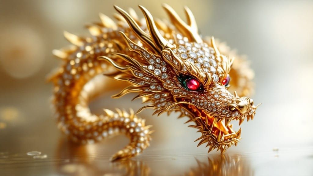 Golden Dragon Ring in Majestic Style