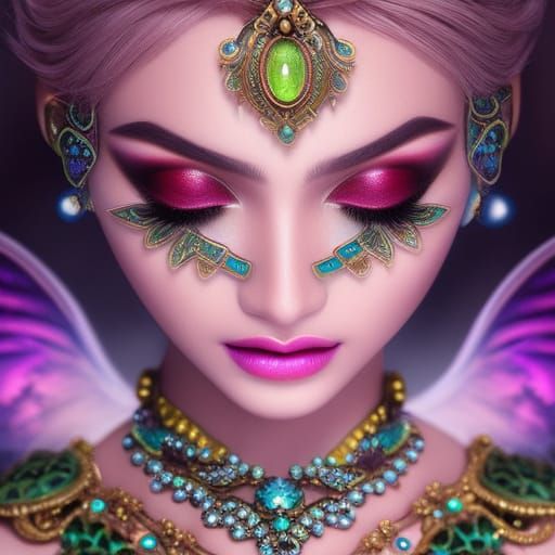 Bioluminescent Chibi Pixie in Fantasycore Forest