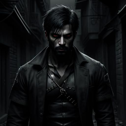 Unsettling Portrait of a Man in Dark Alleyway