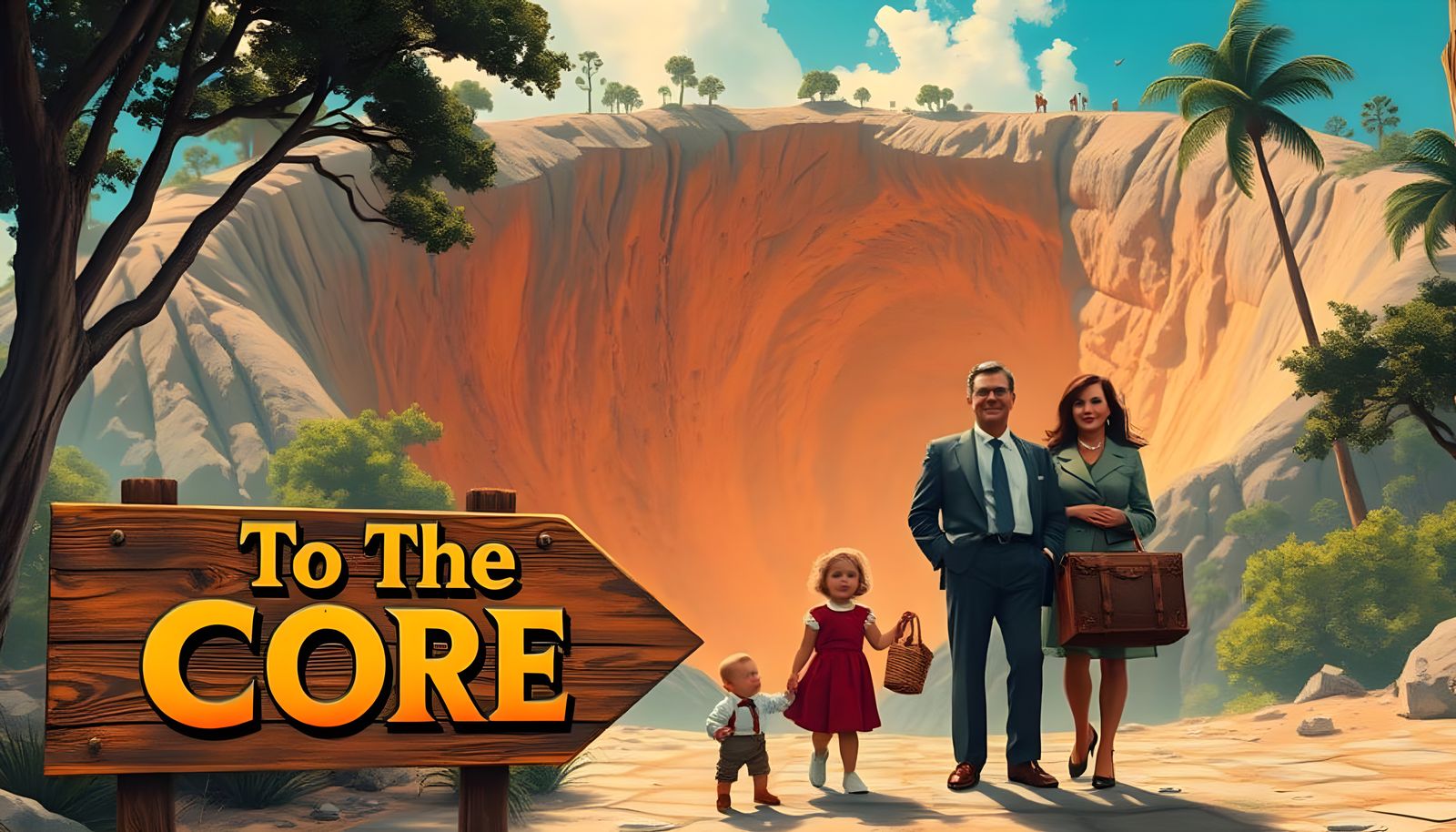 Vintage Travel Poster: Journey to Earth's Core