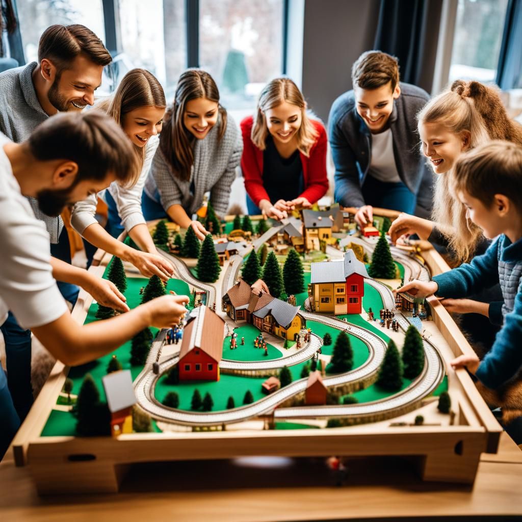 Team Builds Alpine Village: A Harmony of Ages