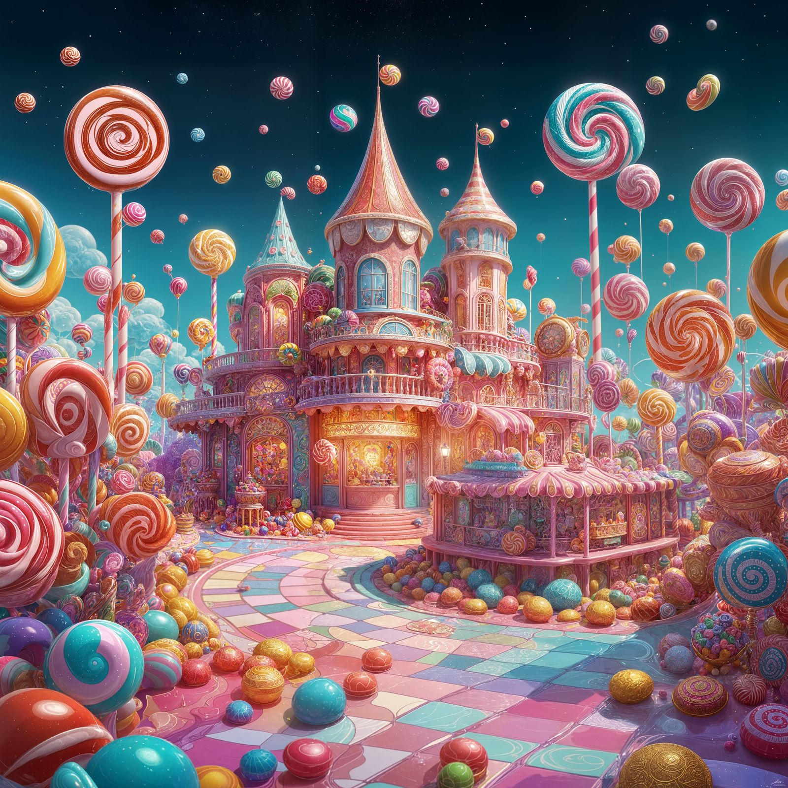 Whimsical Candy Art Style Masterpiece