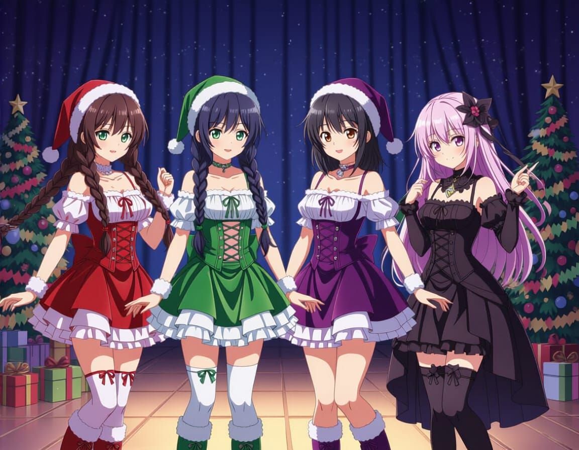 Anime Women Perform Christmas Festival Dance in Harajuku Sty...