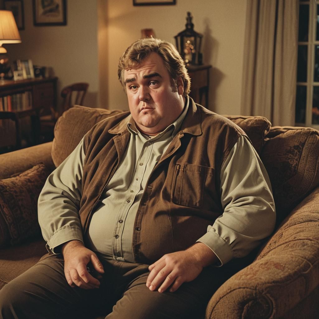 John Candy Portrait in 80s Film Style