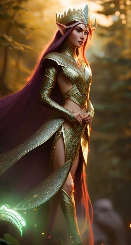 Elven Princess Portrait in Hyperdetailed Digital Art
