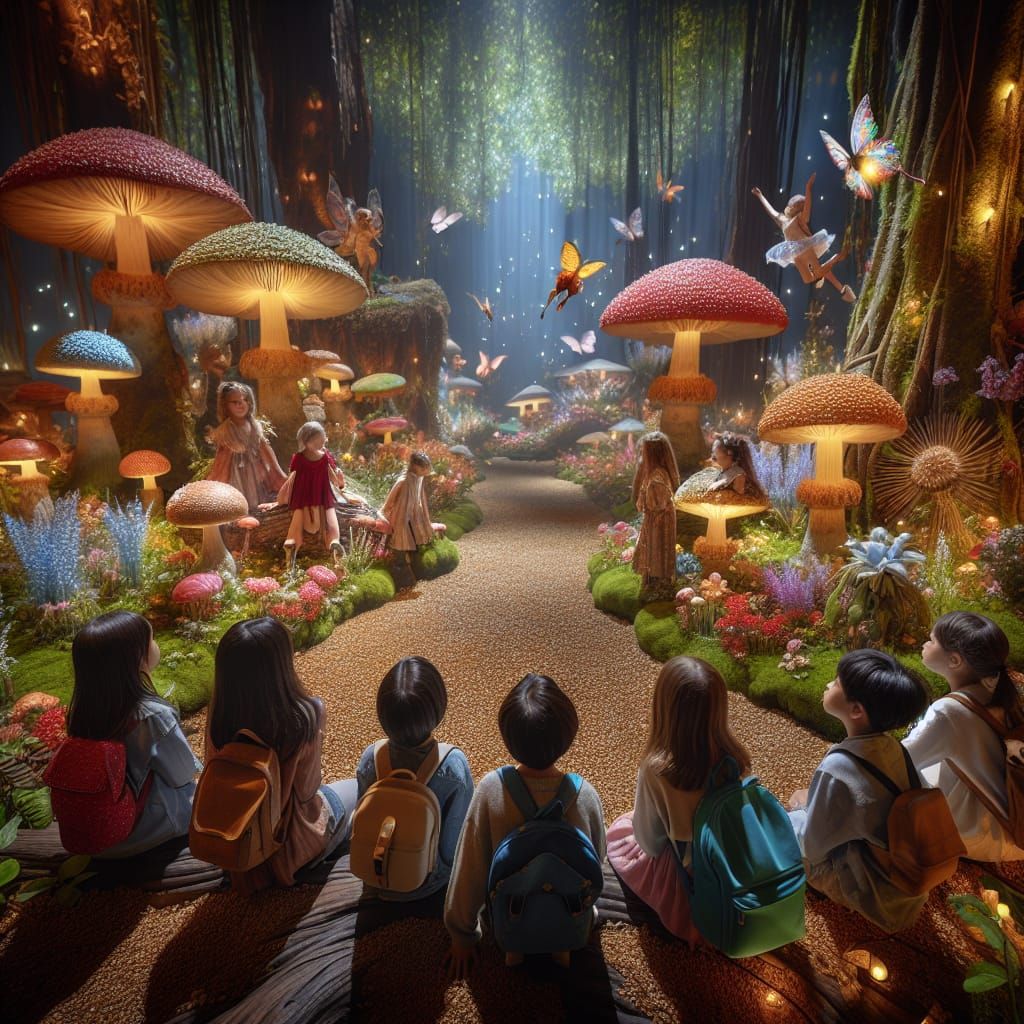 Children's Magical Forest Adventure in Hyperrealism