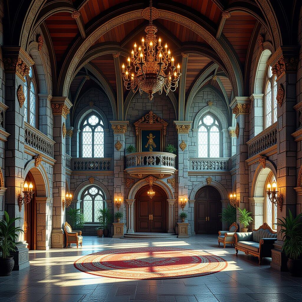 Majestic Grand Castle Interior in Stunning 3D