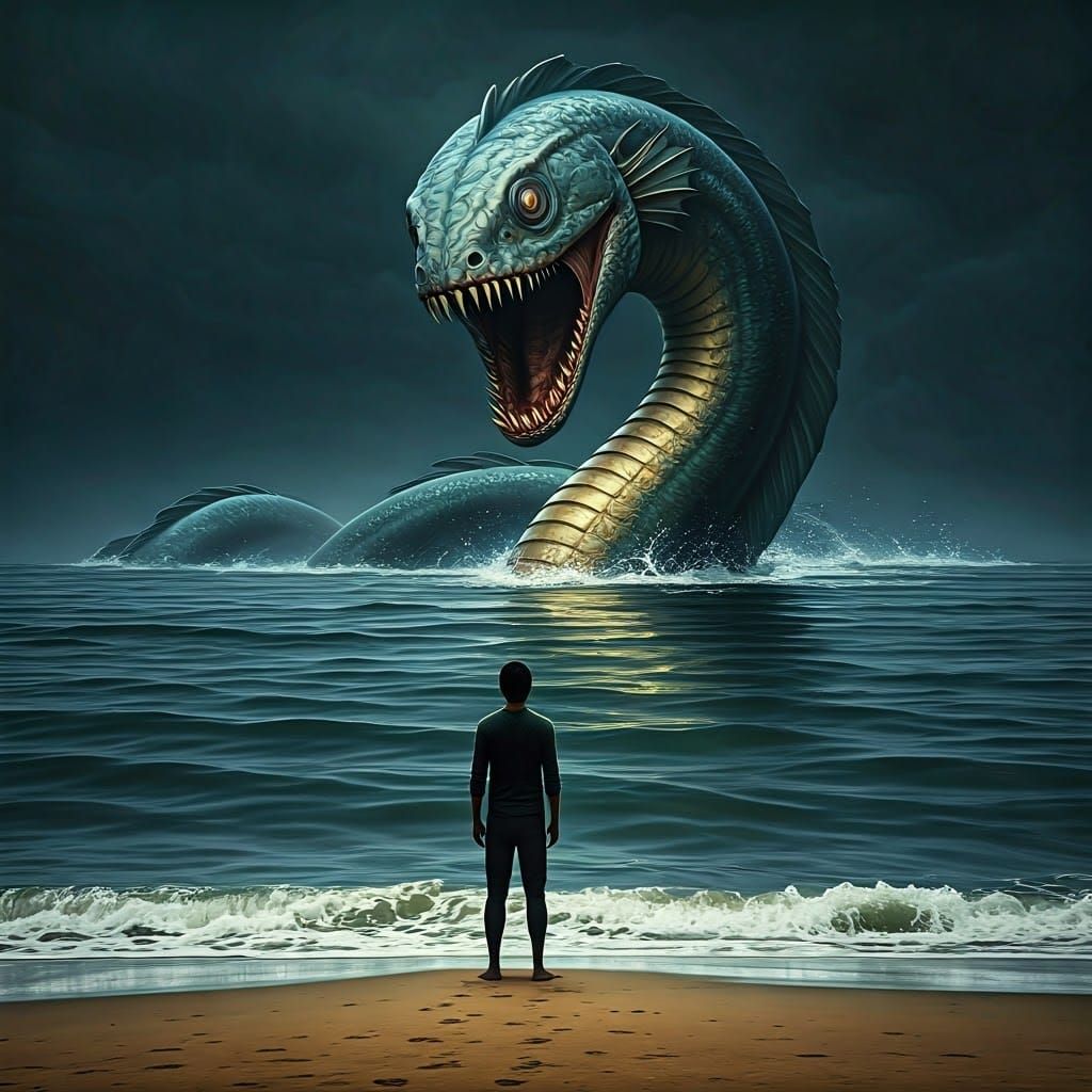 Colossal Sea Serpent Rises from the Deep
