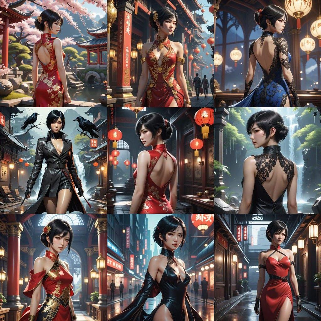 Surreal Anime Goddess Bares Her Back in Detailed Concept Art