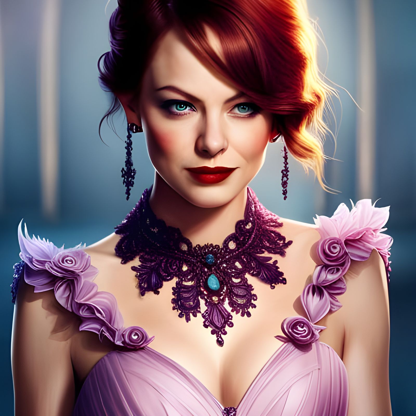 Sparkling Masquerade Portrait in Rococo Style