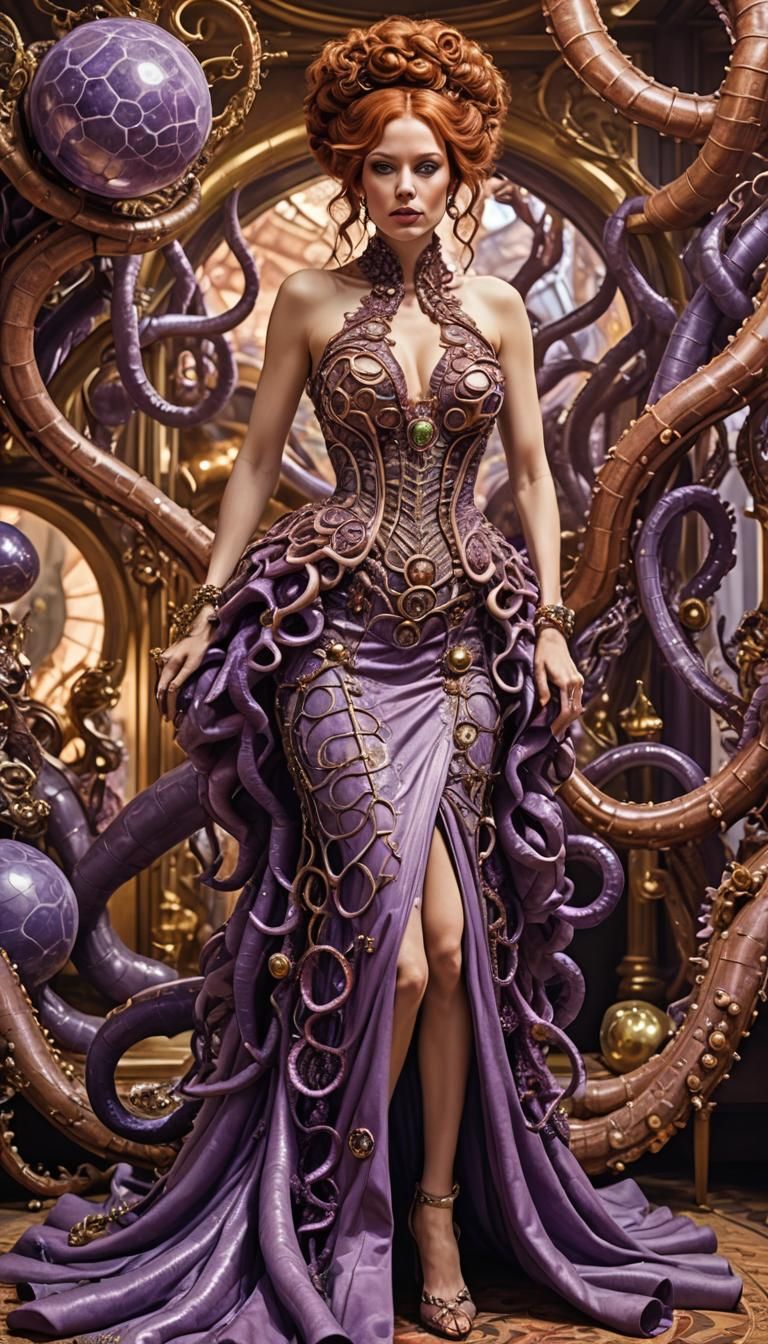 Biopunk Tentacle Dress on a Noble Dame