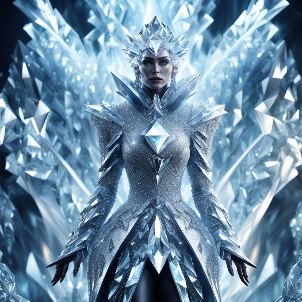 Diamond Studded Ice Figure in Digital Painting