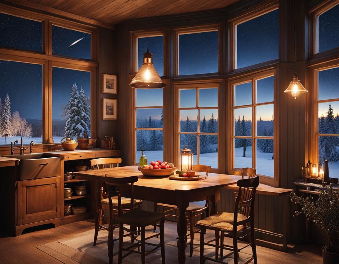 Warmth and Wonder: A Starry Night Scene