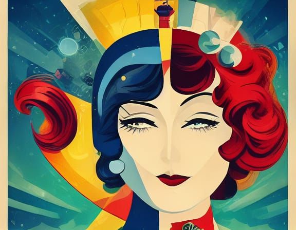 Atlantis Travel Poster in 1920s Art Deco Style