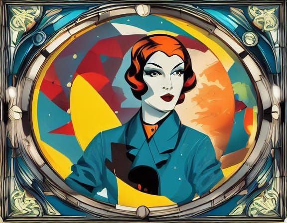 1920s Travel Poster of Atlantis in Art Deco Style