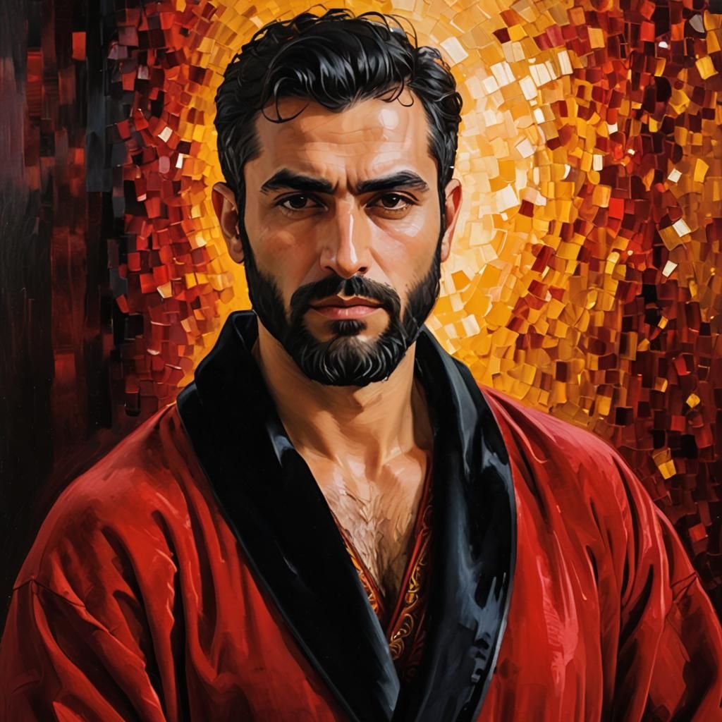 Portrait of a Vulnerable Man in Expressionist Style