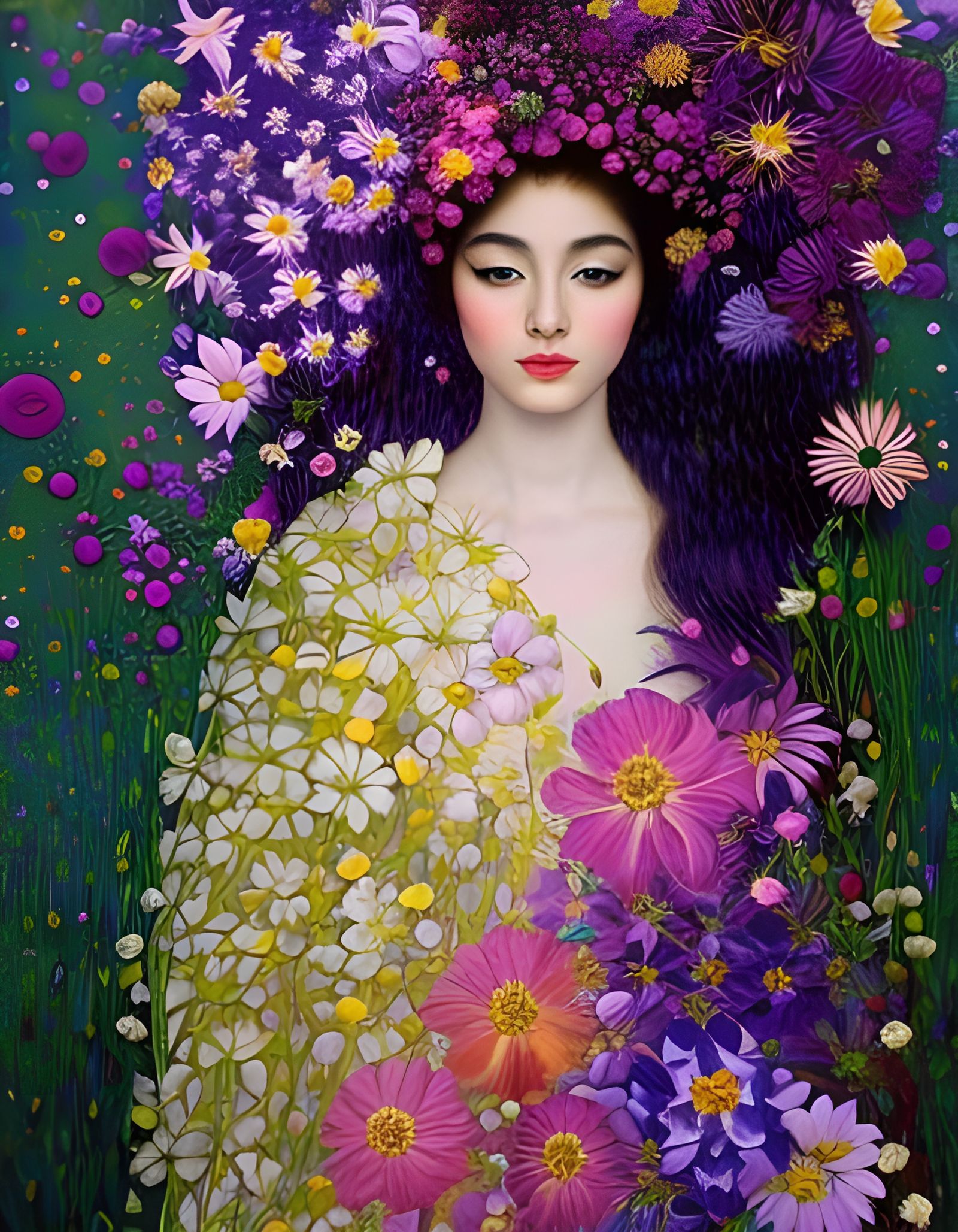 Lady of Flowers: A Surreal Floral Portrait