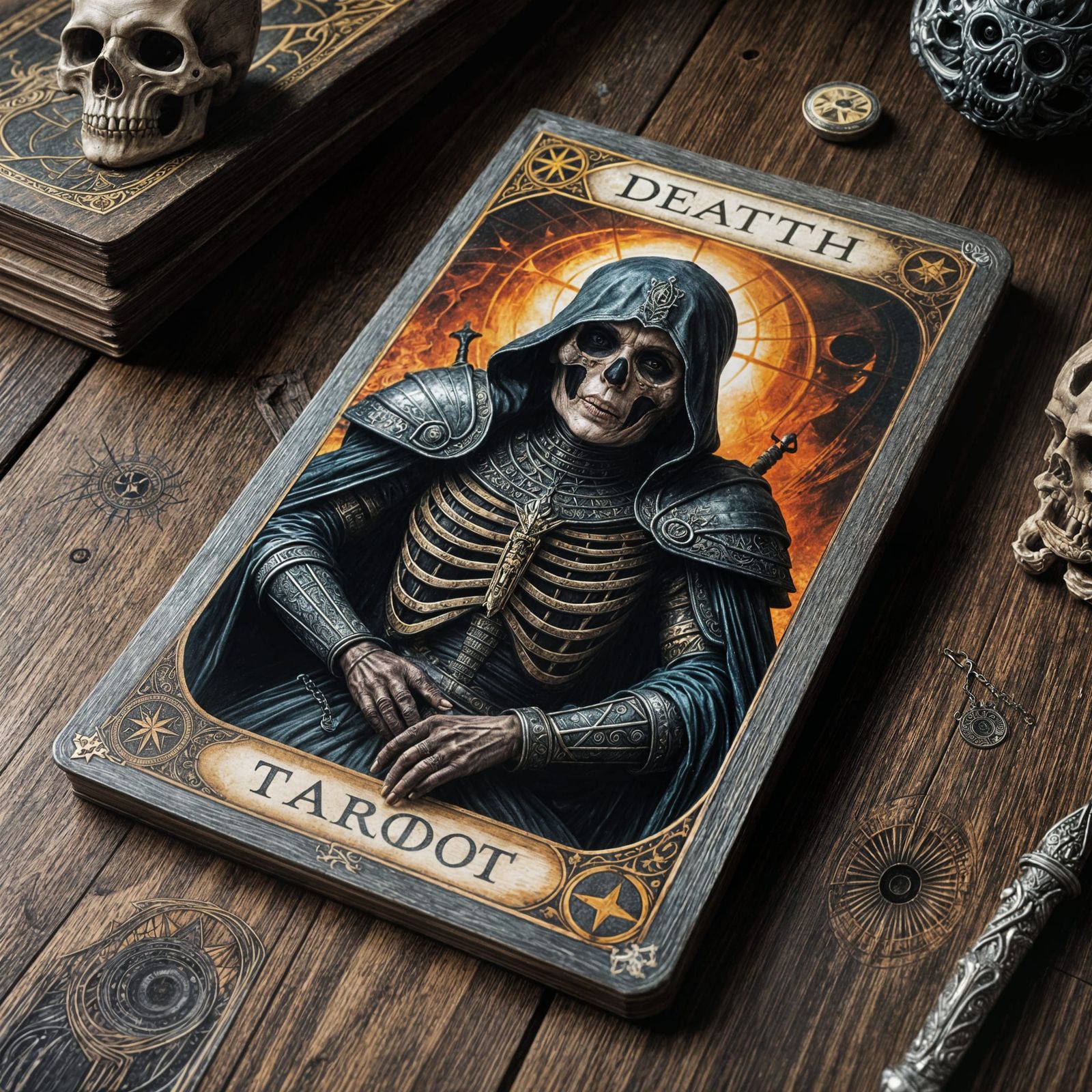 Death Tarot Card in Dark Fantasy Style