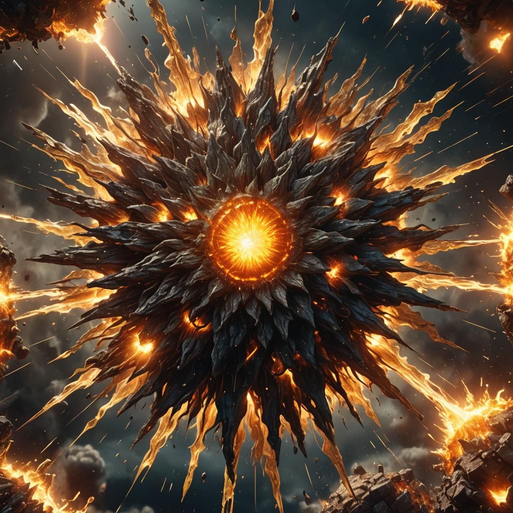 Hyperrealistic Sun Exploding: Detailed Matte Painting