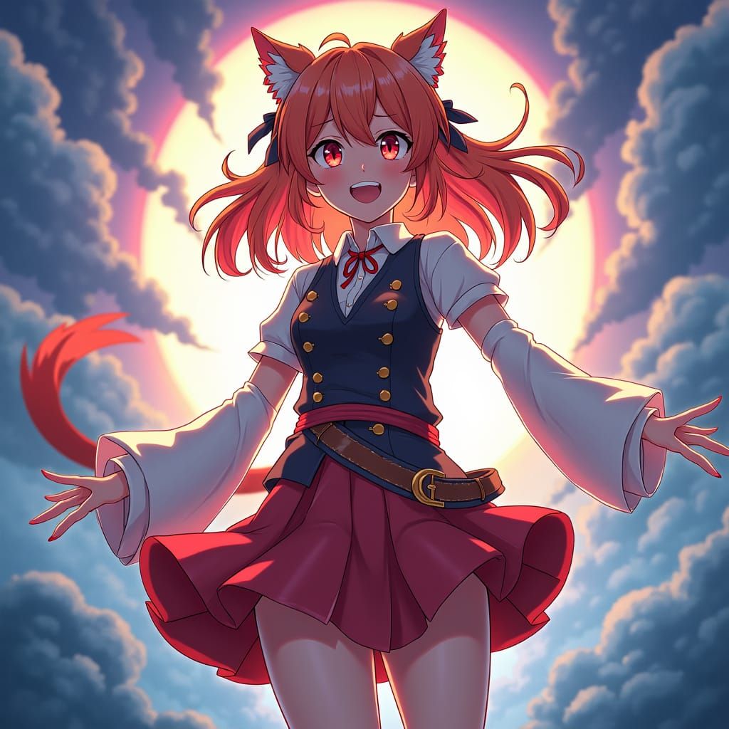 Dynamic Anime Character Illustration in Detailed Matte Paint...