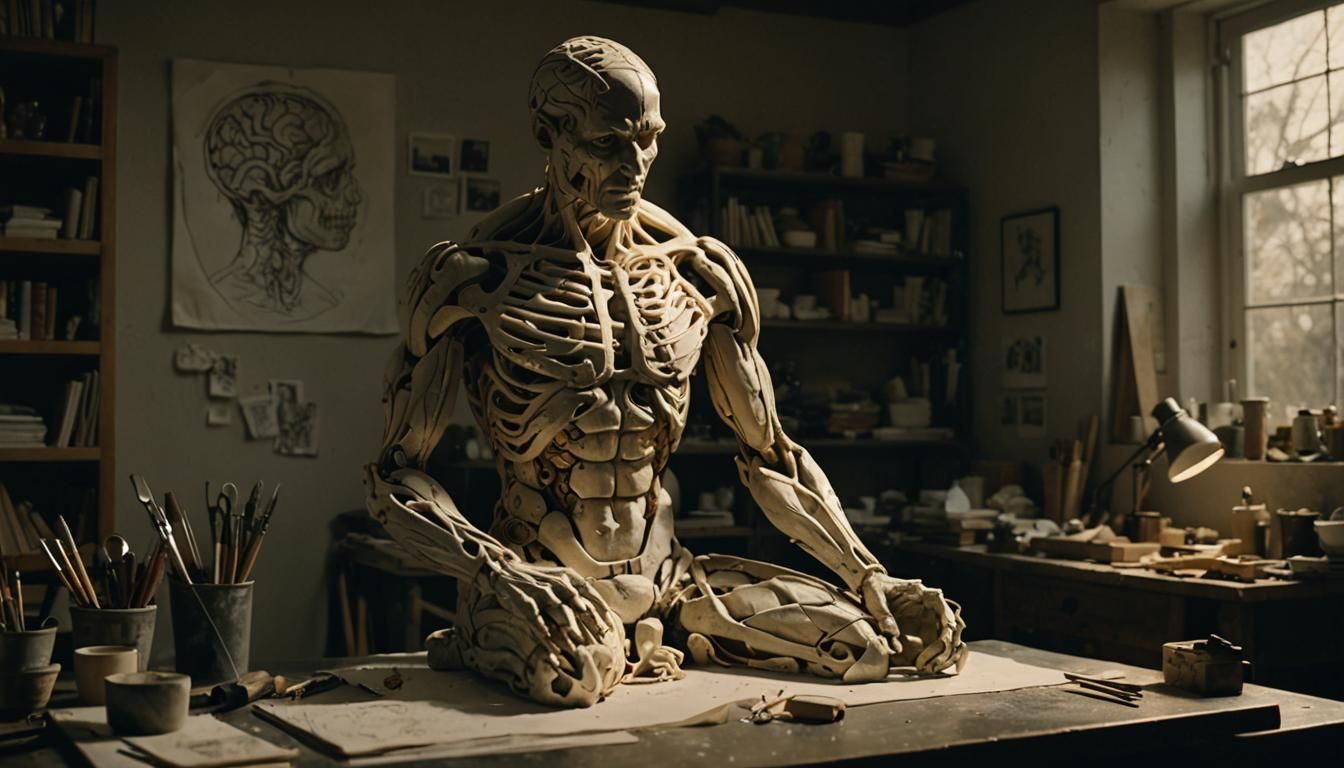 Michelangelo's Workshop: A Cinematic Film Still