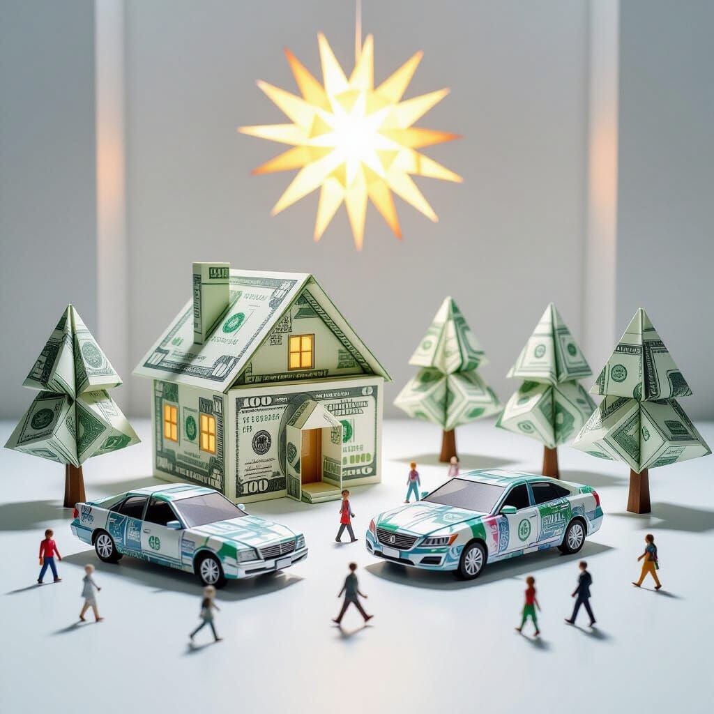 Origami Dollar Bills: Surreal Scenes of What Money Buys