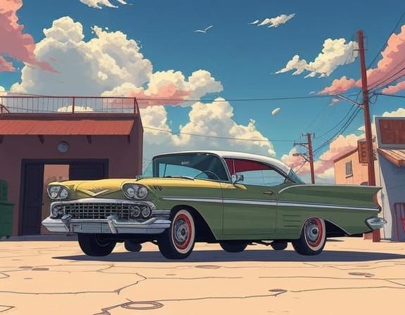 Retro Anime Style 1958 Impala Drive