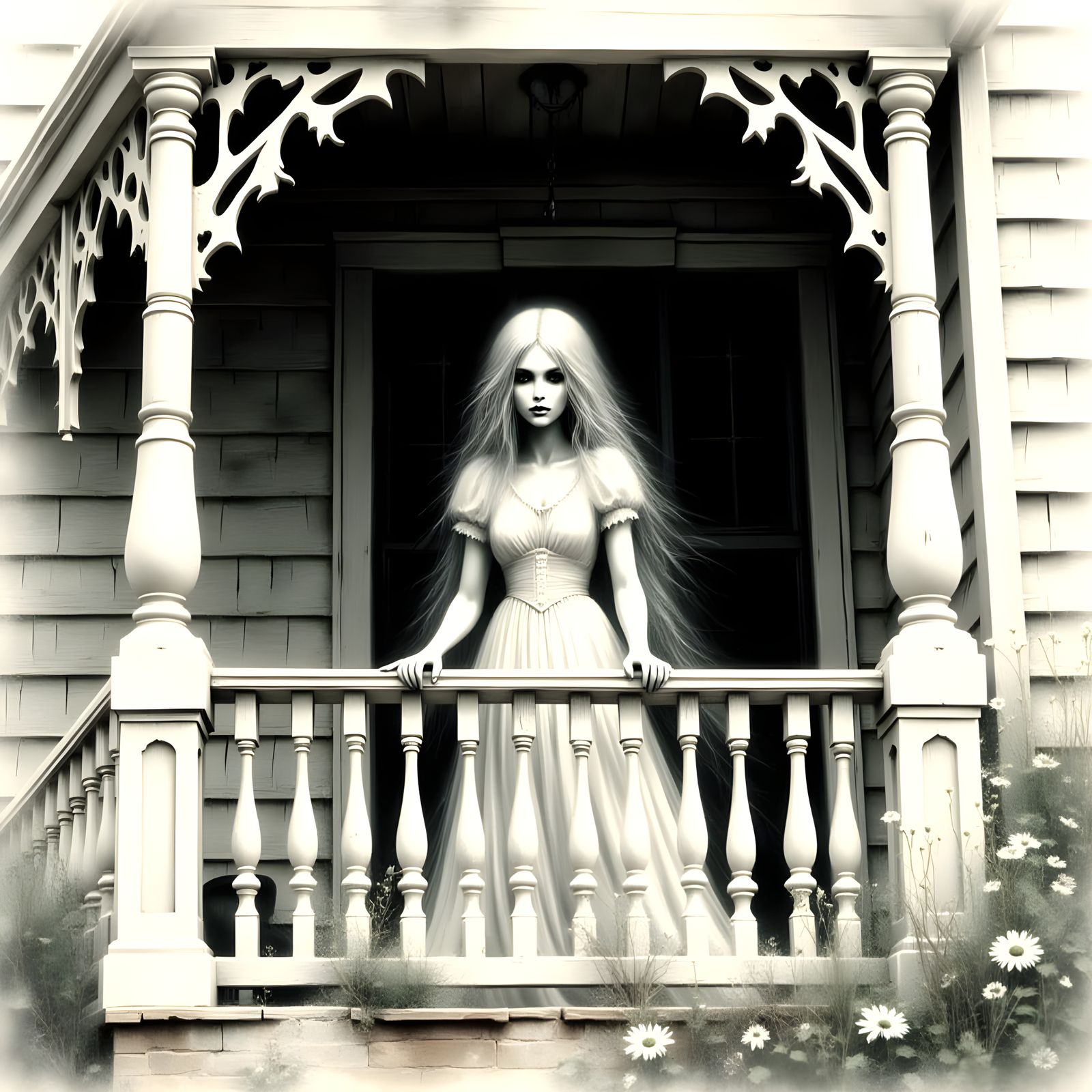 Ethereal Watercolor Portrait of a Mysterious Woman