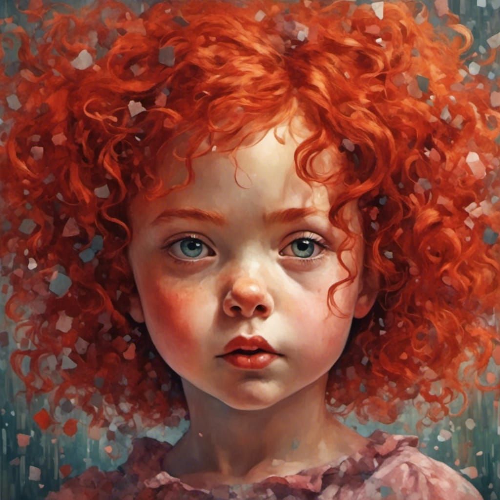 Surreal Portrait of a Red-Haired Girl