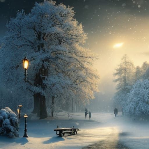 Epic Winter Wonderland Digital Matte Painting